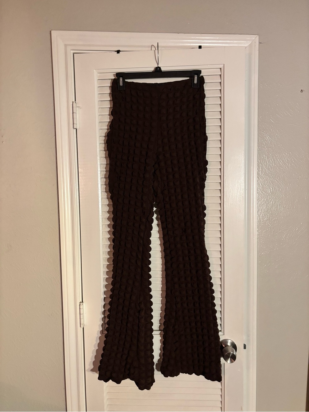 Fashion Nova Chocolate Brown Textured Flare Pants